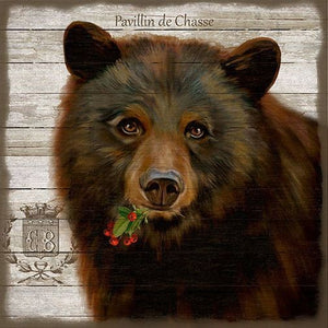 Vintage French Chocolate Brown Bear Wall Art