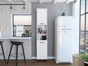 White Sleek and Tall White Pantry Cabinet