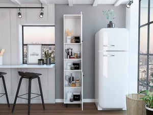 White Sleek and Tall White Pantry Cabinet